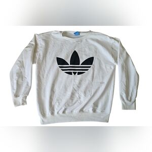 Adidas Women's Black and White Crew Neck Sweater